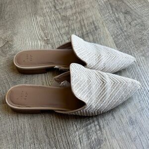 A New Day Women's Cream Woven Mules